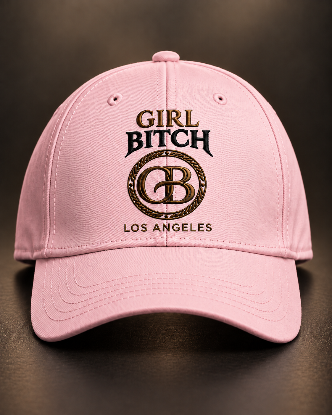 Pink GIRL BITCH Los Angeles embroidered cap
