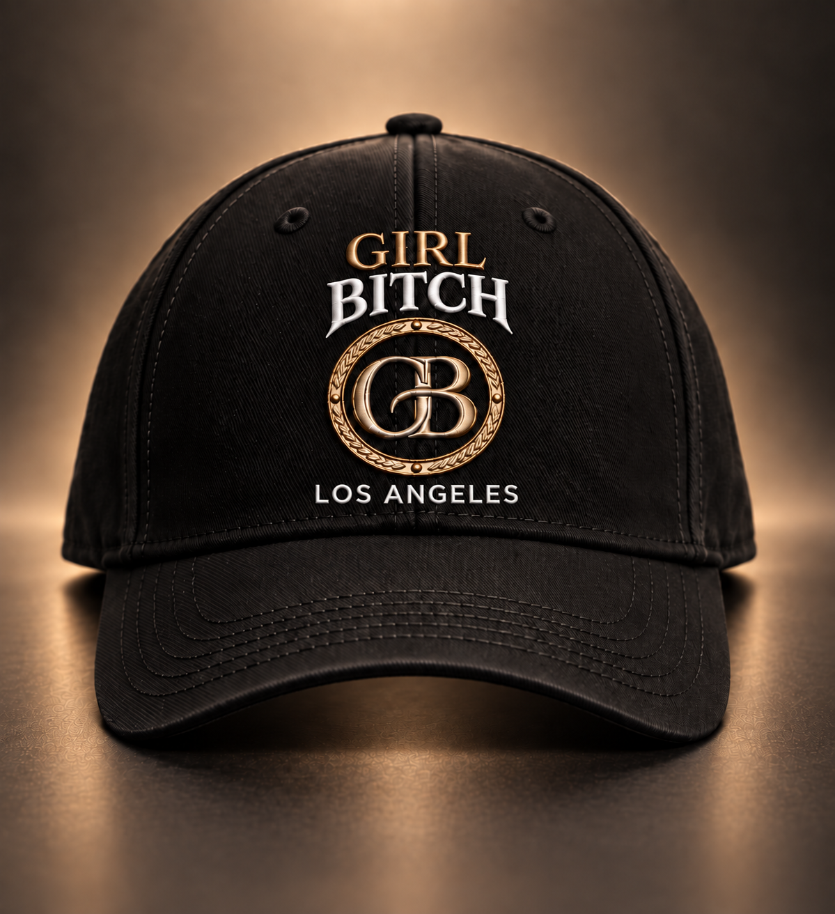Black GIRL BITCH Los Angeles embroidered cap